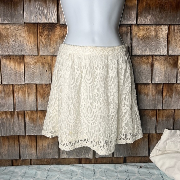 Monteau Women’s Lace Tulle Skirt Cream Size S - Picture 3 of 9